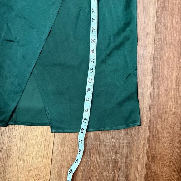 Lulus Hollywood Forest Green Satin Midi Dress Women's Size medium - Picture 9 of 15